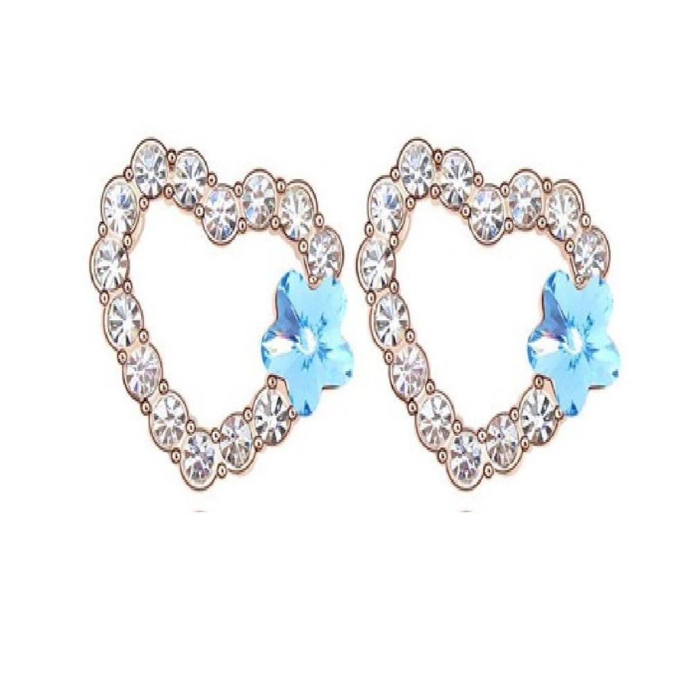 15 Stone SWAROVSKI® Elements Heart Earrings